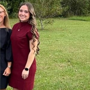 Elegant Burgundy Dress sweater dress from boutique